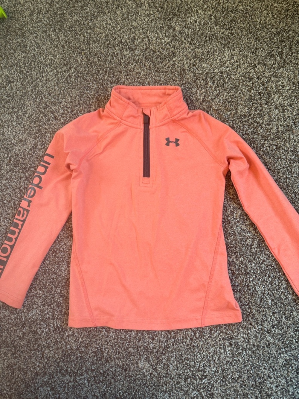 Toddler Girl Under Armour Coral/Salmon Quarter-Zip Pullover Size 4T